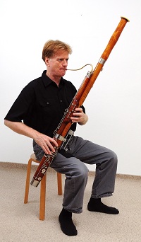 Michael Parkinson playing the bassoon